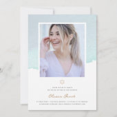 Elegant Waterverf Bat Mitzvah Kaart (Voorkant)