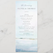 Elegant Waterverf Beach Waves Coastal Wedding Programma (Voorkant)