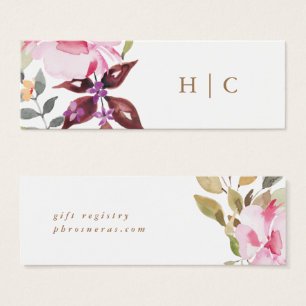 Elegant Waterverf Beauful Registry Insert Card Mini Visitekaartjes
