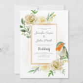 Elegant Waterverf Bird Wedding Kaart (Voorkant)