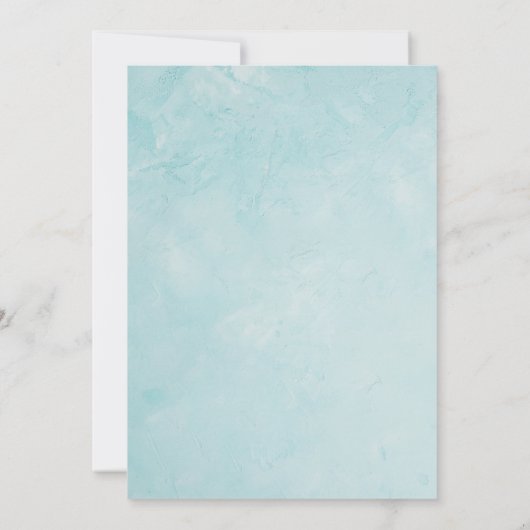 Elegant Waterverf Blauw Bloemen Bruiloft Kaart (Achterkant)