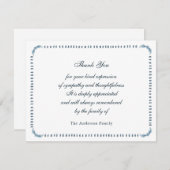 Elegant waterverf Blauw en wit lijst Bedankkaart (Voorkant / Achterkant)