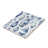 Elegant Waterverf Blauw Ginger Jar Pattern Tegeltje (Zijkant)