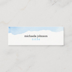 Elegant Waterverf BLAUW minimaal Mini Visitekaartje