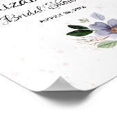 Elegant Waterverf Bloem Bruidsfeest Bord Poster (Hoek)