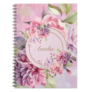 Elegant Waterverf Bloemen Boeket Notitieboek