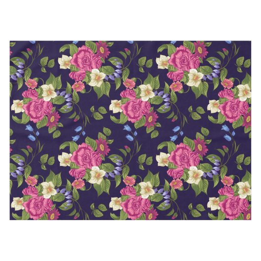 Elegant waterverf bloemen decoratief patroon tafelkleed (Voorkant (Horizontaal))