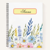 Elegant Waterverf Bloemen Notitieboek (Voorkant)