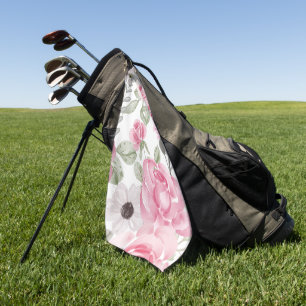 Elegant waterverf bloemendecoratie oogt catchend golfhanddoek