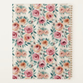 Elegant Waterverf bloemenmonogram Planner (Achterkant)