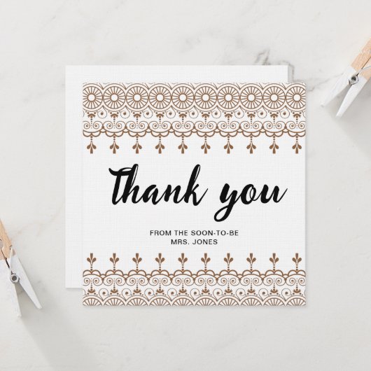 Elegant waterverf bloemenvrijgezellenfeest dank u kaart (Voorkant / Achterkant in situ)