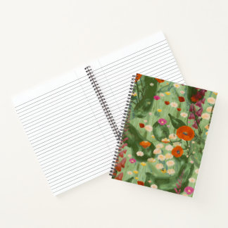 Elegant Waterverf Bloemrijke Lente Wilde Bloem Pat Notitieboek