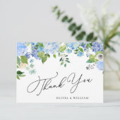 Elegant Waterverf Blue Hydrangea 3 Bedankkaart (Staand voorkant)