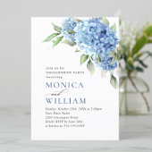 Elegant Waterverf Blue Hydrangea ENGAGTY Kaart
