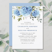 Elegant Waterverf Blue Hydrangea Floral Wedding Kaart