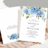 Elegant Waterverf Blue Hydrangea Floral Wedding Kaart