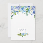 Elegant Waterverf Blue Hydrangea Floral Wedding Save The Date (Achterkant)