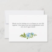 Elegant Waterverf Blue Hydrangea Foto Bedankkaart (Achterkant)