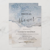 Elegant Waterverf Blue Modern Vrijgezellenfeest Kaart (Voorkant / Achterkant)