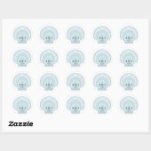 Elegant Waterverf Blue Shell Wedding Ronde Sticker (Vel)