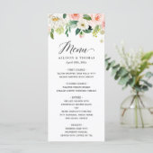 Elegant Waterverf Blush Pink Floral Wedding Menu (Staand voorkant)