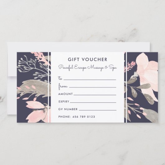 Elegant Waterverf Blush Pink Gift Voucher (Voorkant)
