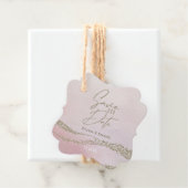 Elegant Waterverf Blush roze & Gold Save the Date Bedankjes Labels (In situ)