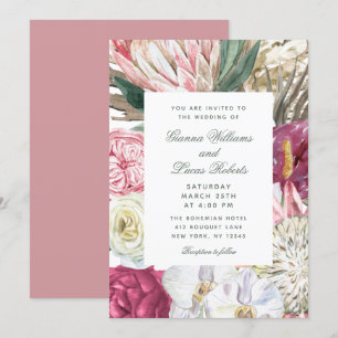 Elegant Waterverf Boho Floral country Wedding Kaart