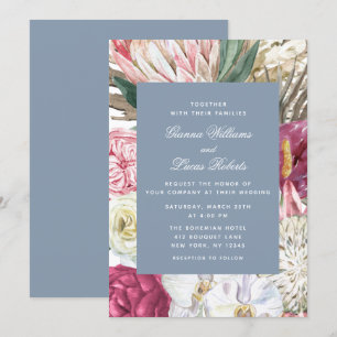 Elegant Waterverf Boho Floral country Wedding Kaart