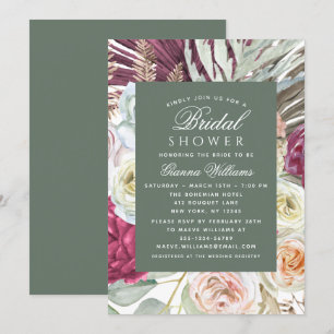Elegant Waterverf Boho Floral Vrijgezellenfeest Kaart