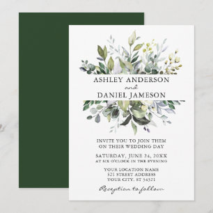 Elegant Waterverf Botanical Greenery Wedding Kaart