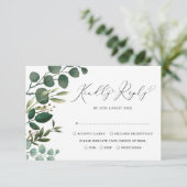 Elegant Waterverf Botanical Greenery Wedding RSVP Kaart (Staand voorkant)