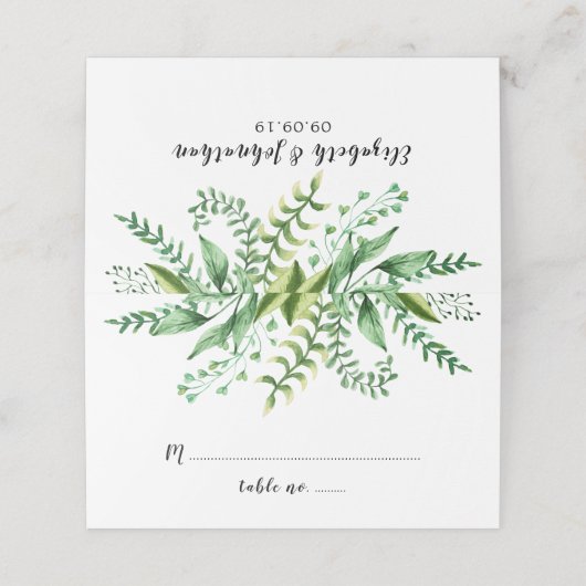 Elegant Waterverf Botanical Wedding Table (Buitenkant ongevouwen)