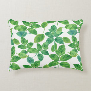 Elegant waterverf botanisch ontwerp van muntblaadj accent kussen