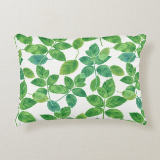Elegant waterverf botanisch ontwerp van muntblaadj accent kussen