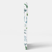 Elegant Waterverf Botanische bladeren Monogram iPhone Hoesje (Rechterkant)