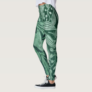 Elegant Waterverf Botanische Groene laat kunstwerk Leggings