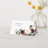 Elegant Waterverf Burgundy Blush & Gold Drops (Achterkant)