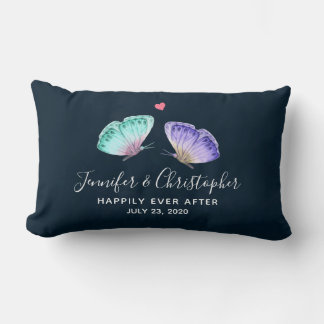 Elegant Waterverf Butterfly Duo Wedding Kussen