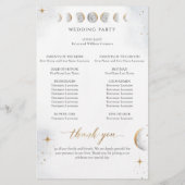 Elegant Waterverf Celestial Wedding Programme (Achterkant)