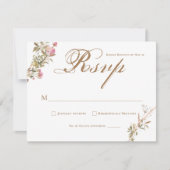 Elegant Waterverf Crest Monogram Respons RSVP (Voorkant)