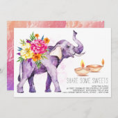 Elegant Waterverf Diwali Uitnodiging (Voorkant / Achterkant)