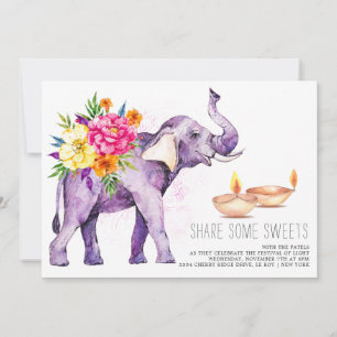 Elegant Waterverf Diwali Uitnodiging