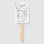 Elegant Waterverf Dusty Blue Floral Programme Handwaaier (Achterkant)