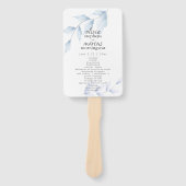 Elegant Waterverf Dusty Blue Floral Programme Handwaaier (Voorkant)