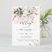 Elegant Waterverf Dusty Blush Pink Eucalyptus Kaart (Staand voorkant)