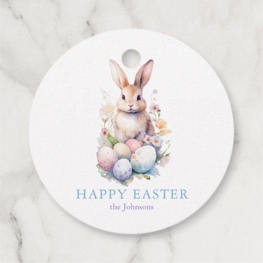 Elegant Waterverf Eieren Easter BRUNCH Bedankjes Labels (Achterkant)