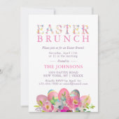 Elegant Waterverf Eieren Easter BRUNCH Kaart (Voorkant)
