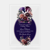 Elegant Waterverf Equestrian Wedding Acryl Bord (Voorkant)