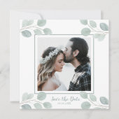 Elegant Waterverf Eucalyptus Branch Save the Date Kaart (Voorkant)